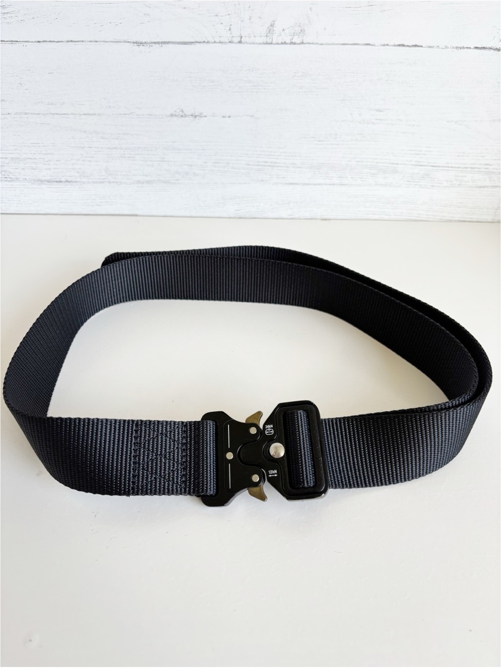 Black Tactical Nylon Webbing Adjustable Belt with Quick Release Metal Buckle